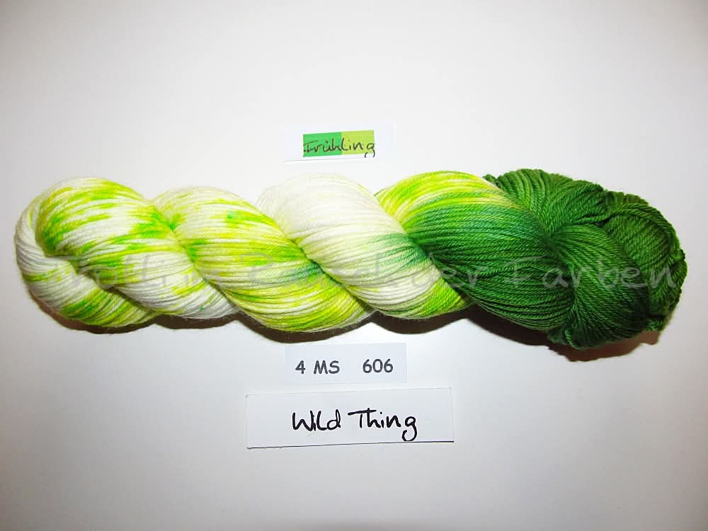 Fine Merino Socks (4FMS), handgefärbte Sockenwolle 4-fach 100g (4MS606) Frühling