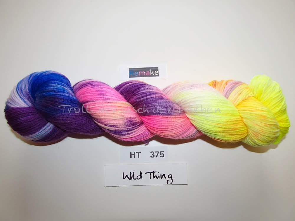 High Twist (4HT), handgefärbte Sockenwolle 4-fach 100g (HT375) "Remake"