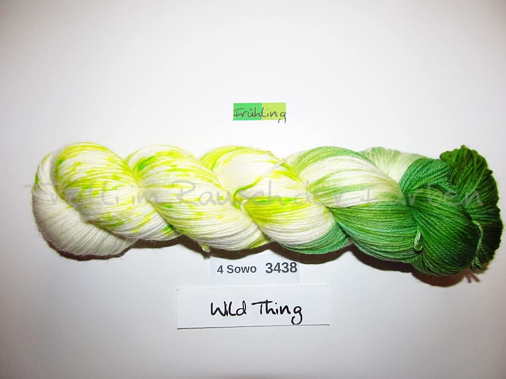 Handgefärbte Sockenwolle (4Sowo) 4-fach 100g (4Sowo3438) Frühling
