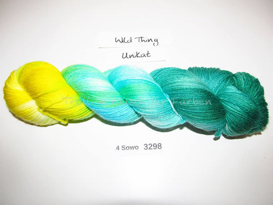 Handgefärbte Sockenwolle (4Sowo) 4-fach 100g