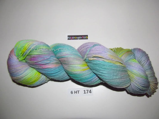 High Twist (6HT), handgefärbte Sockenwolle 6-fach 150g