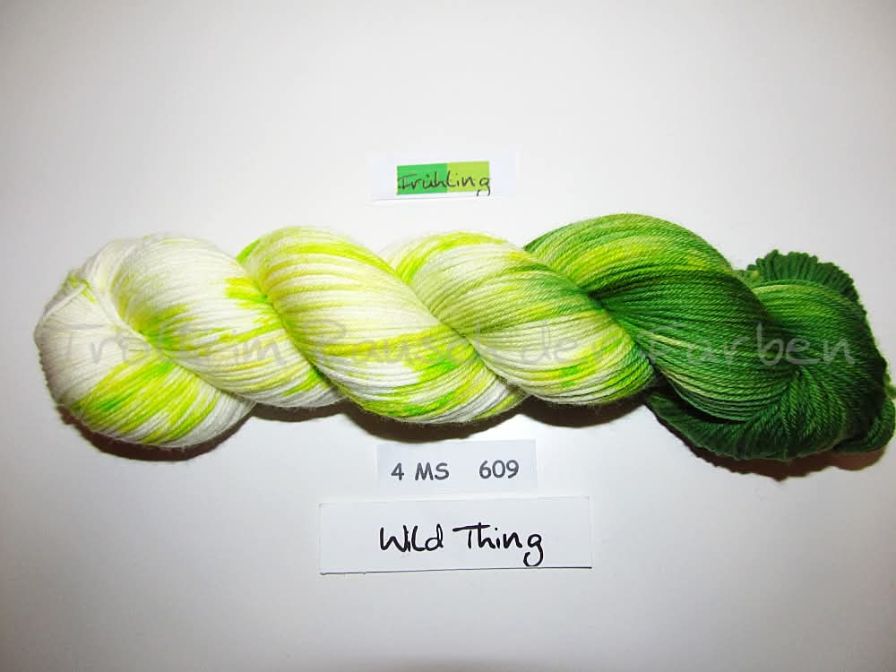 Fine Merino Socks (4FMS), handgefärbte Sockenwolle 4-fach 100g (4MS609) Frühling