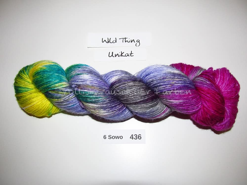 Handgefärbte Sockenwolle (6Sowo) 6-fach 100g (6Sowo436) "Unikat"